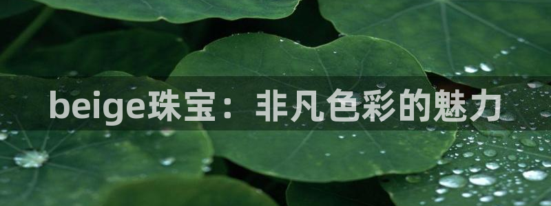 新宝5 注册：beige珠宝：非凡色彩的魅力