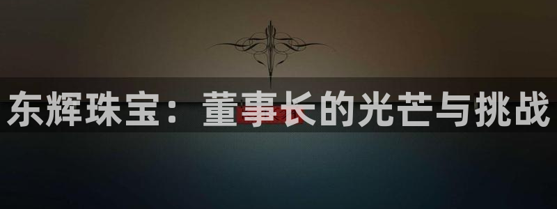 新宝5寻33 300球：东辉珠宝：董事长的光芒与挑战